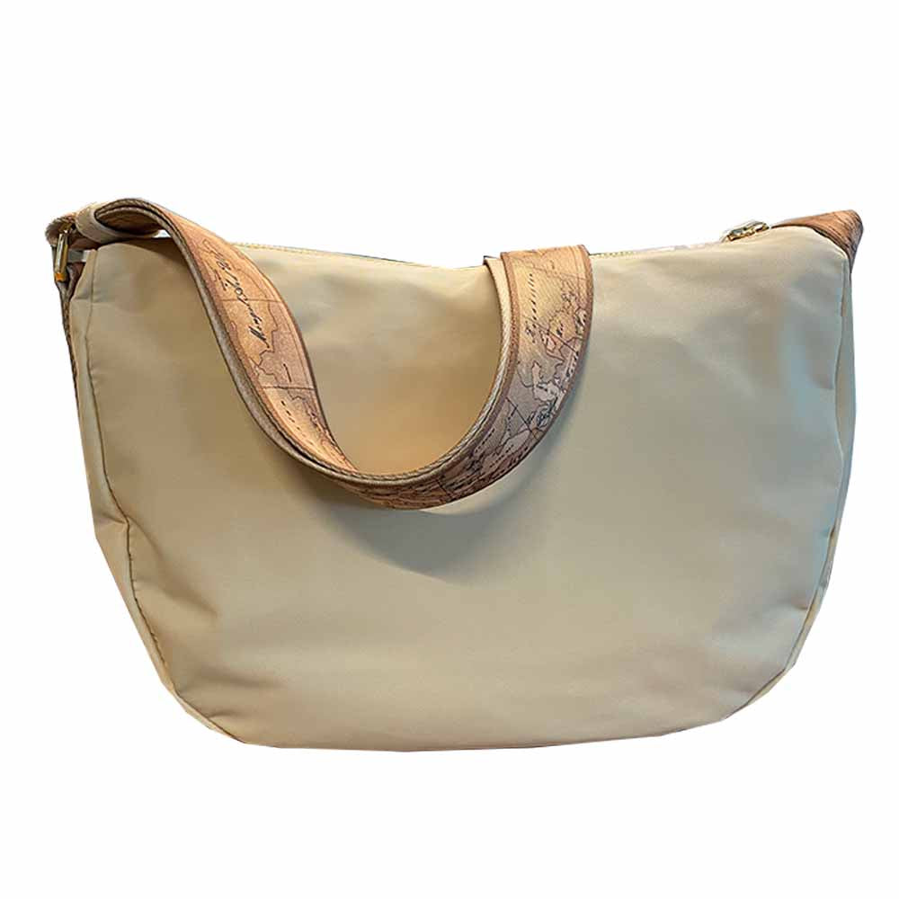 Alviero Martini 1a Ocean Nylon Borsa A Tracolla Mezzaluna Grande LB84 9762 Col 0928 Champagne